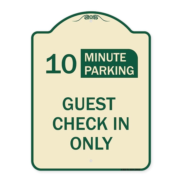 Signmission Guest Check in Choose Your Limit Minute Parking Heavy-Gauge Aluminum Sign, 24" x 18", TG-1824-23932 A-DES-TG-1824-23932 - main
